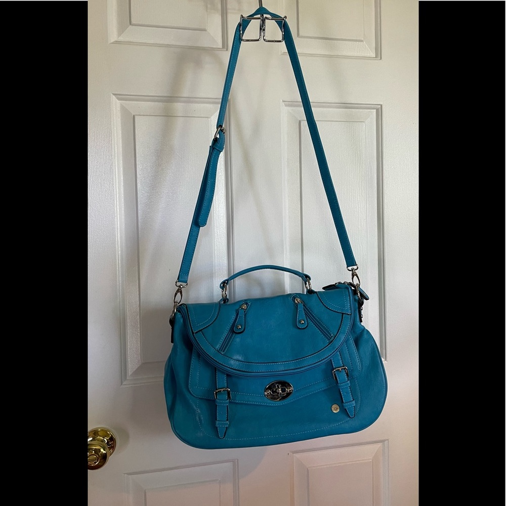 Large Aqua Handbag Purse (unused) some worn spots from storage